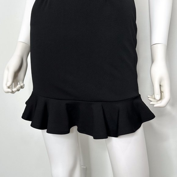 Selfie Leslie Aces Cami Strap Ruffle Hem Bodycon Mini Dress in Black Size XS - Picture 7 of 13